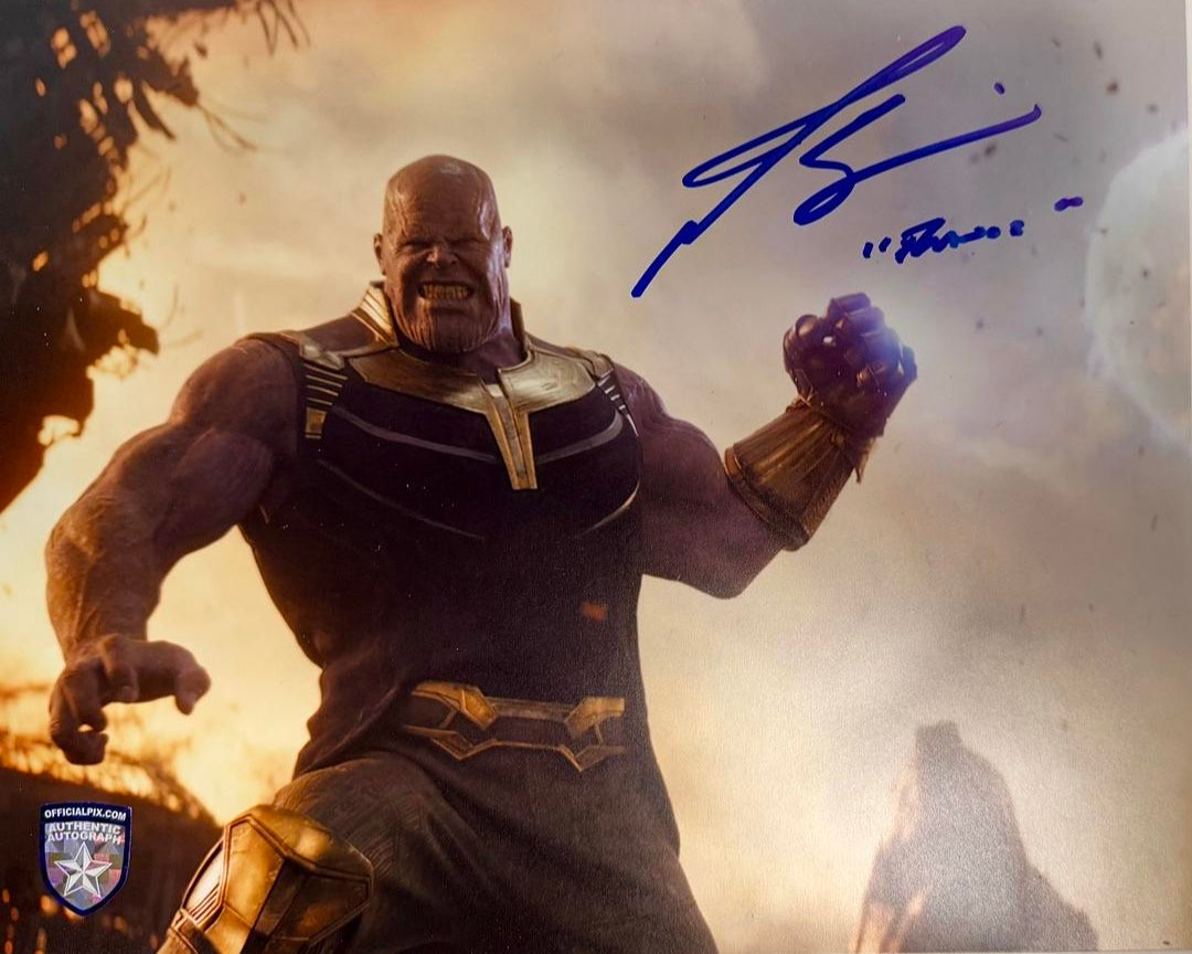 Josh Brolin Signed 8x10 Photo w/Character Inscription (Thanos) - Official Pix